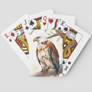 Majestic Eagle zittend op een boomtak Pokerkaarten