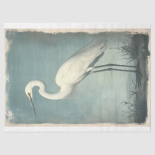 Majestic Egret in Kust Waterverf Decoupage Tissuepapier
