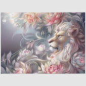 Majestic Elegant Floral Lion Head Decoupage Tissuepapier (Voorkant)