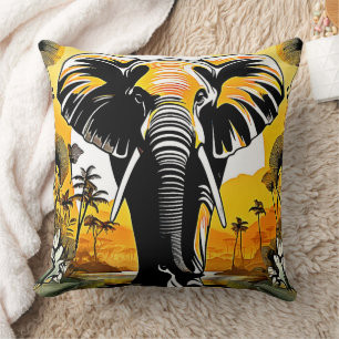 Majestic Elephant Sunset Kussen