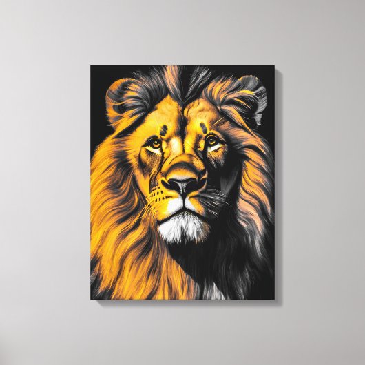 Majestic Face van de Lion Canvas Afdruk (Voorkant)