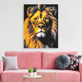 Majestic Face van de Lion Canvas Afdruk (Insitu (Woonkamer))