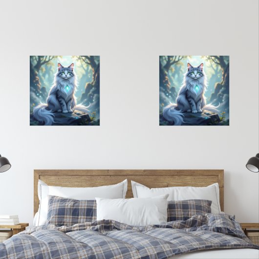 **Majestic Fantasy Cat with Mystical Aura – High F (Chambre à coucher)