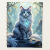 **Majestic Fantasy Cat with Mystical Aura – High F Planner (Voorkant)