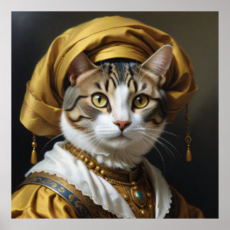 Majestic Feline in koninklijke kledij Poster