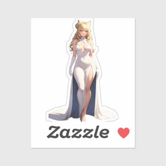 Majestic Feline Princess Anime Concept Sticker (Vel)