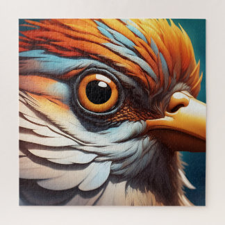 Majestic Fiery Bird Portrait - Intense Close-Up Legpuzzel