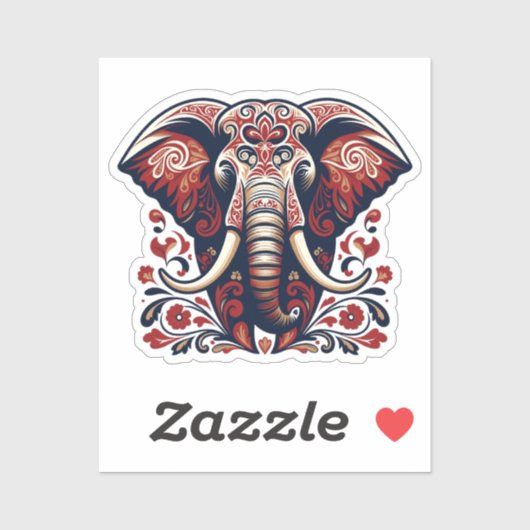 Majestic Floral Elephant - Boho Tribal Sticker (Vel)