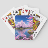 Majestic Flow te midden van Sakura Tree Delight Pokerkaarten (Achterkant)
