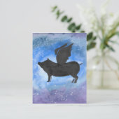 Majestic Flying Pig Briefkaart (Staand voorkant)