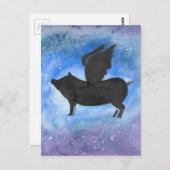 Majestic Flying Pig Briefkaart (Voorkant / Achterkant)