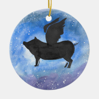 Majestic Flying Pig Keramisch Ornament