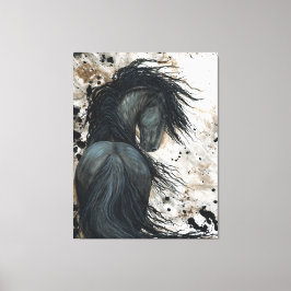 Majestic Friesian Horse by Bihrle Canvas Print