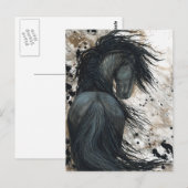 Majestic Friesian Horse par Bihrle Carte Postale (Devant / Derrière)