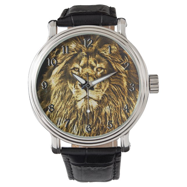 Majestic Gold Lion Horloge (Voorkant)