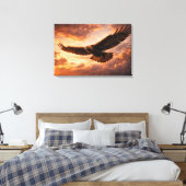 Majestic Golden Eagle – Flight in Dramatic Sky Canvas Afdruk (Insitu (Slaapkamer))