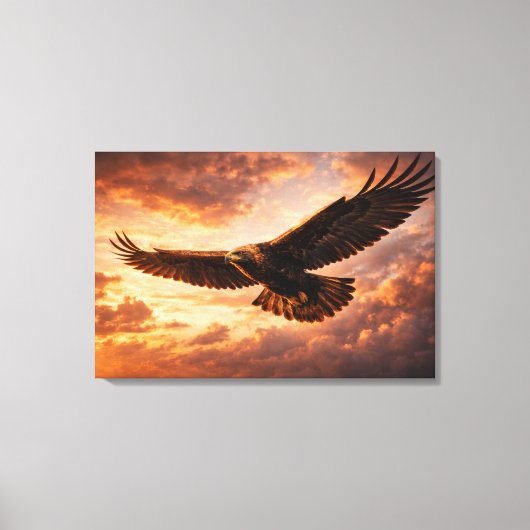 Majestic Golden Eagle – Flight in Dramatic Sky Canvas Afdruk (Voorkant)
