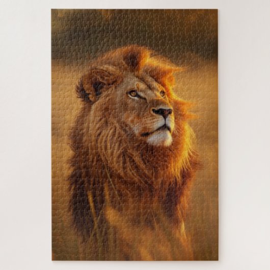 Majestic Golden Lion Sunset Puzzle Legpuzzel (Verticaal)