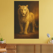 Majestic Golden White Tiger – Fine Art Premium Can Canvas Afdruk (Insitu (Woonkamer))