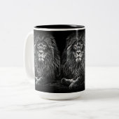 Majestic Gray Lions Tweekleurige Koffiemok (Voorkant links)