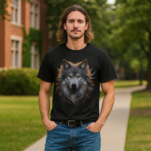 Majestic Gray Wolf with Copper Eyes T-shirt