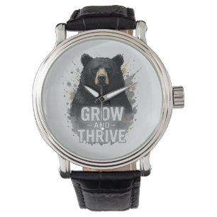 Majestic Groei Zwart Beer Art Horloge