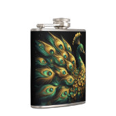 Majestic Groene en Gouden Peacock Heupfles (Rechts)