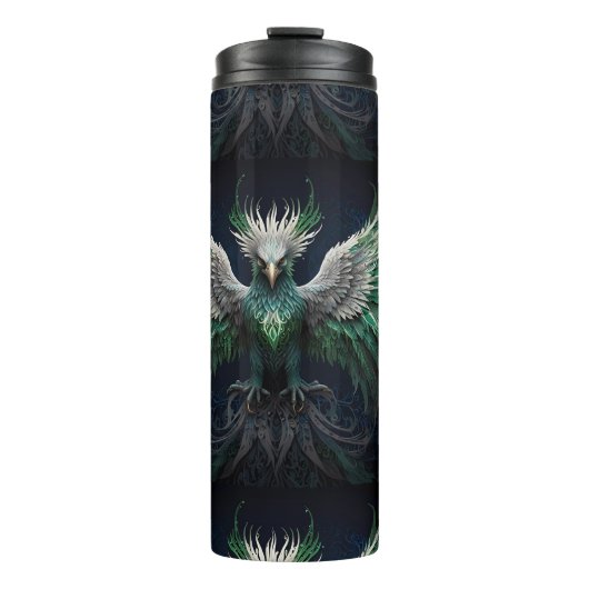 Majestic Groene & Witte Phoenix Vogel Thermosbeker (Voorkant)
