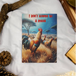 Majestic Haan te midden van Verdant grasland Briefkaart