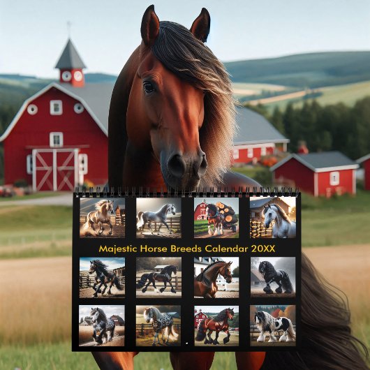 Majestic Horse Breeds Calendrier 2025/2026