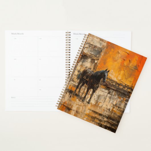 Majestic Horse in Abstract Sunset Planner (Display)