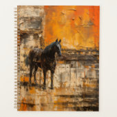 Majestic Horse in Abstract Sunset Planner (Voorkant)