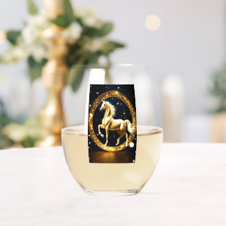 Majestic Horse Logo Glaswerk Wijnglas Zonder Voet