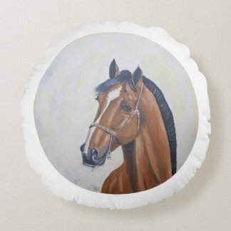 Majestic Horse Portrait T-Shirt Rond Kussen