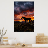 Majestic Horse Silhouette Sunset Poster | Luxury  (Cuisine)