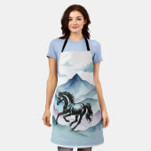 Majestic Horse & Waterverf Mountain Schort (Gedragen)