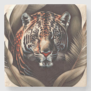 Majestic Jaguar - koning van het Oerwoud Stenen Onderzetter