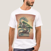 Majestic Japanese Dragon & Bonsai Tree Vector Illu T-shirt (Voorkant)