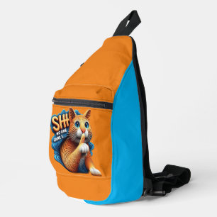Majestic kat silhouet met shhh niemand geeft sling bag