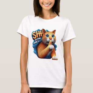 Majestic kat silhouet met shhh niemand geeft t-shirt