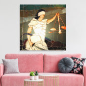 Majestic Lady Justice in Glas in lood Design Canvas Afdruk (Insitu (Woonkamer))