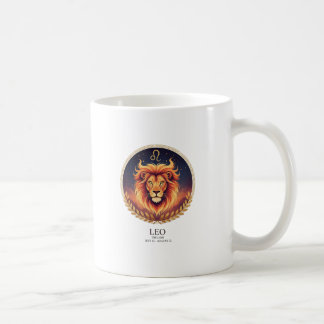 Majestic Leo Lion Zodiac Gold Illustration Coffee Koffiemok