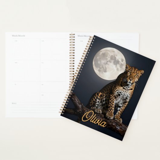 Majestic Leopard and Full Moon Personalized (Devant avec enveloppe)