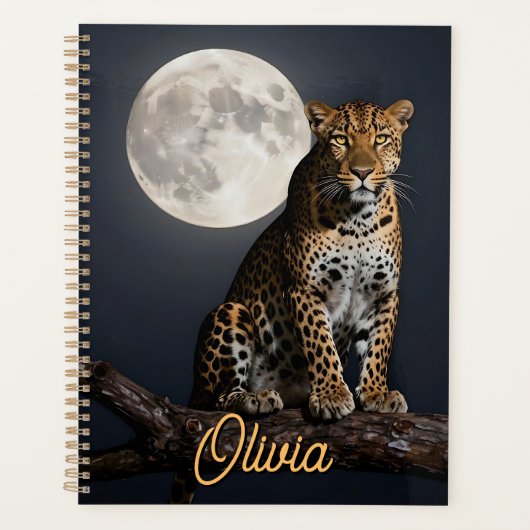 Majestic Leopard and Full Moon Personalized (Devant)
