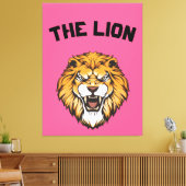 "Majestic Lion" Canvas Afdruk (Insitu (Woonkamer))