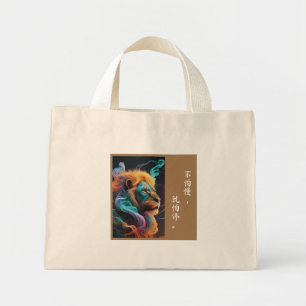 Majestic Lion Chinese Kalligrafie Canvas tas