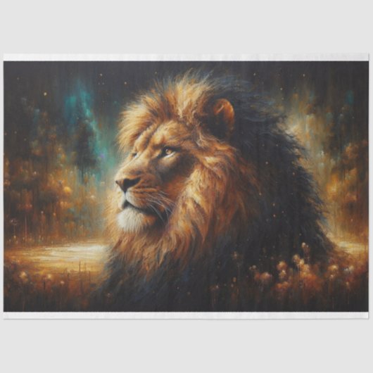 Majestic Lion Decoupage Tissue Paper Tissuepapier (Voorkant)