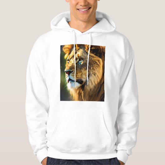 Majestic Lion Drawing T-Shirt | Hand-Drawn Wild An (Voorkant)