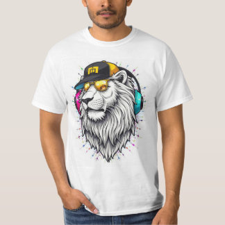 Majestic Lion Face bedrukt T-shirt – ronde hals