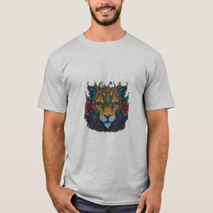 Majestic Lion Floral Art T-shirt